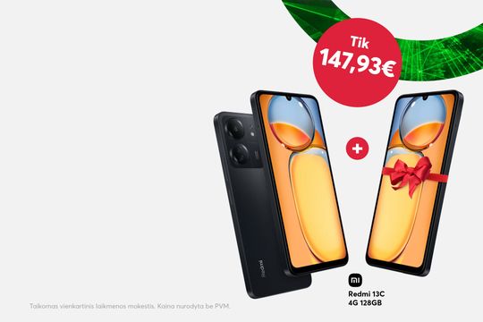 Perkant Xiaomi Redmi 13C, antras dovanų!
