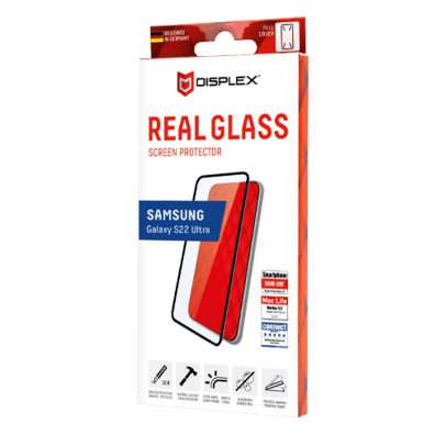 Samsung Galaxy S22 Ultra Full Cover Real 3D Glass By Displex Black | BITĖ